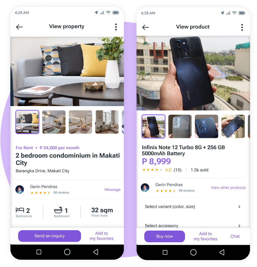 Repay Mobile View Property and Product Interface